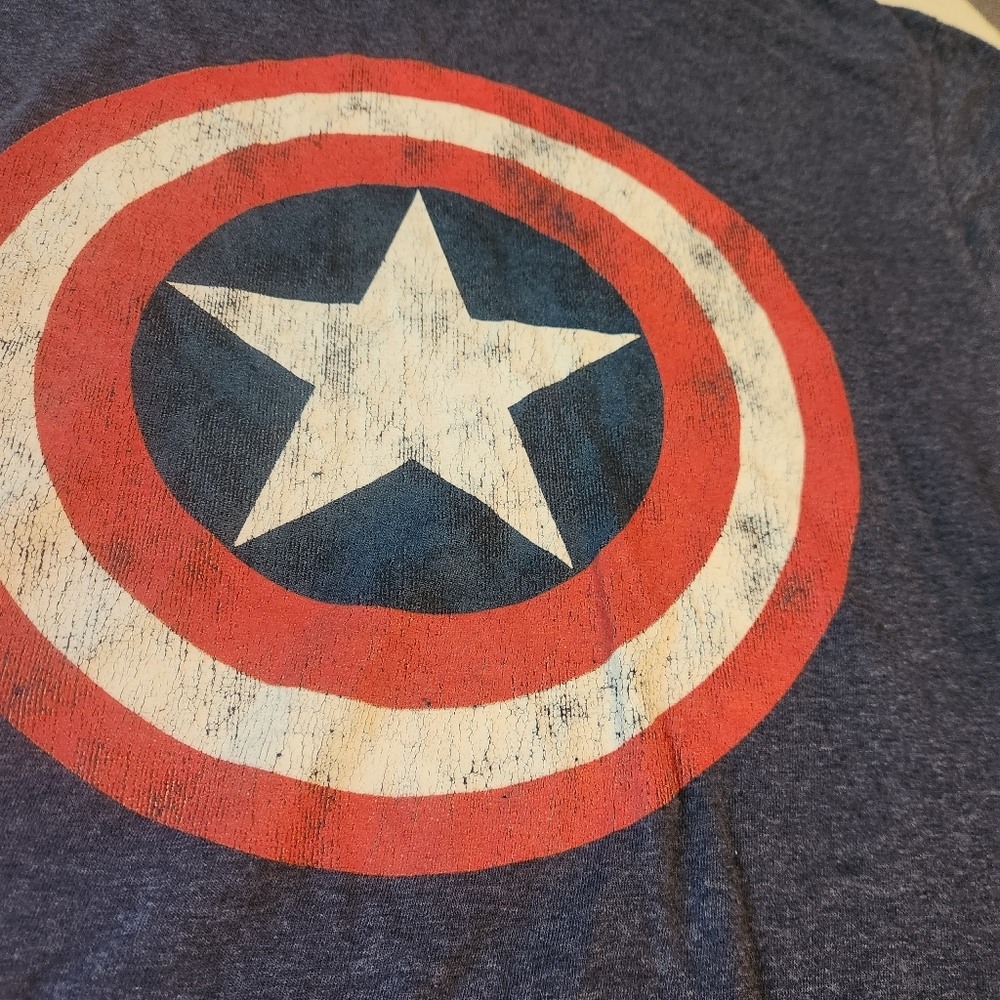 Marvel Navy Captain America Star Tee - Picture 3 of 4